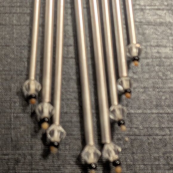 Sterling Silver Long Bar Fringe Earrings Fine Jewelry - Picture 2 of 7